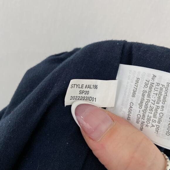 J. Crew Women's Linen Blend Navy Blue Pink Floral Elastic Waist Skirt size 2 - Picture 7 of 7